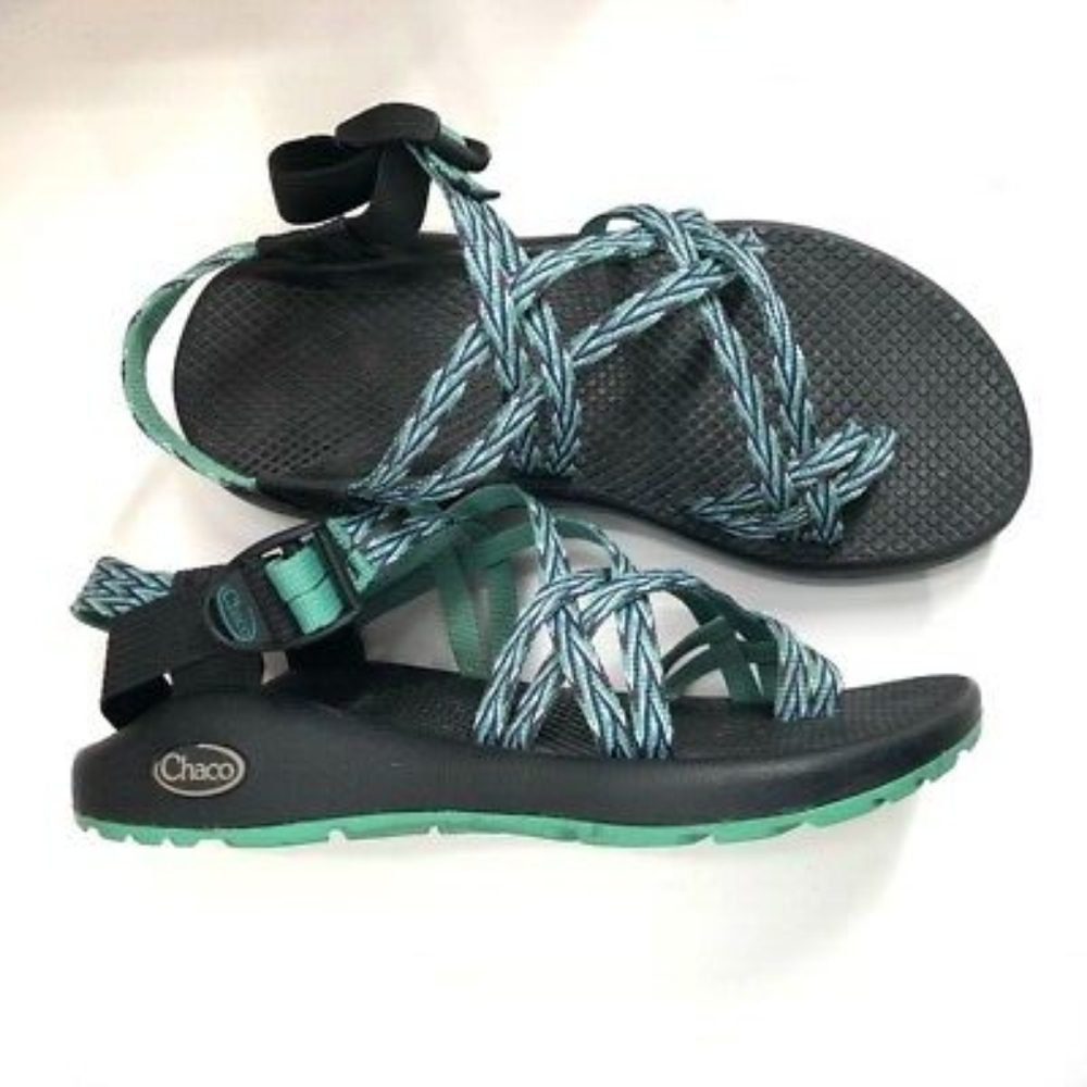 Chaco Sz 7/38 Dagger ZX/2 Green Blue Black Terrain Sandals